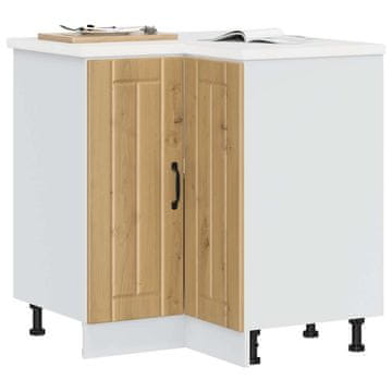 Vidaxl vidaXL Podstavek za kotno kuhinjsko omarico Craftsman iz lepljenega hrasta