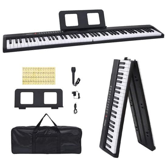 shumee vidaXL 88 tipk Piano Electric Keyboard z glasbenim stojalom zložljivo