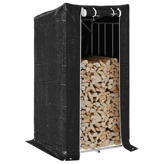 shumee vidaxL Stojalo za drva z dežnim pokrovom 100x100x200cm pocinkano jeklo