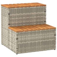 shumee vidaXL Korak za masažno kad 50x50x50,5 cm poli ratan/trden akacija