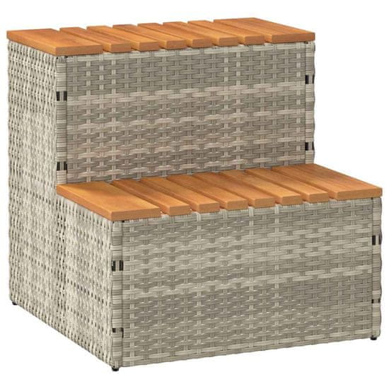 shumee vidaXL Korak za masažno kad 50x50x50,5 cm poli ratan/trden akacija