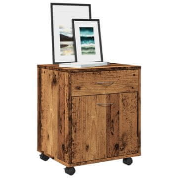 Vidaxl vidaXL Omarica na kolesih, videz starinskega lesa, 45x38x54 cm