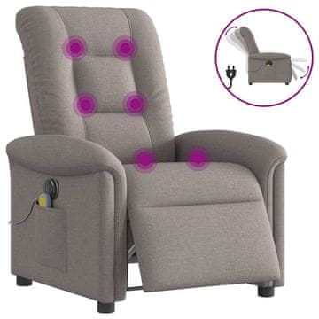 Vidaxl Električni masažni naslanjač taupe blago