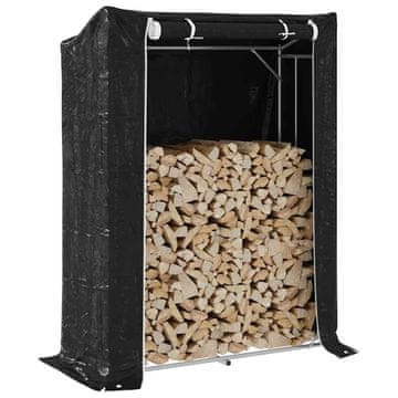 shumee vidaxL Stojalo za drva z dežnim pokrovom 150x60x200 cm pocinkano jeklo