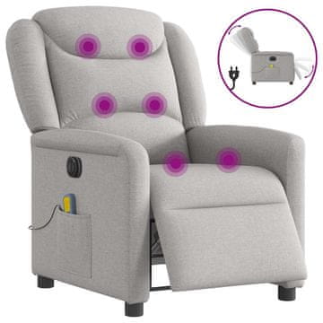 Vidaxl vidaXL Električni masažni stol z nagibom, siv, blago