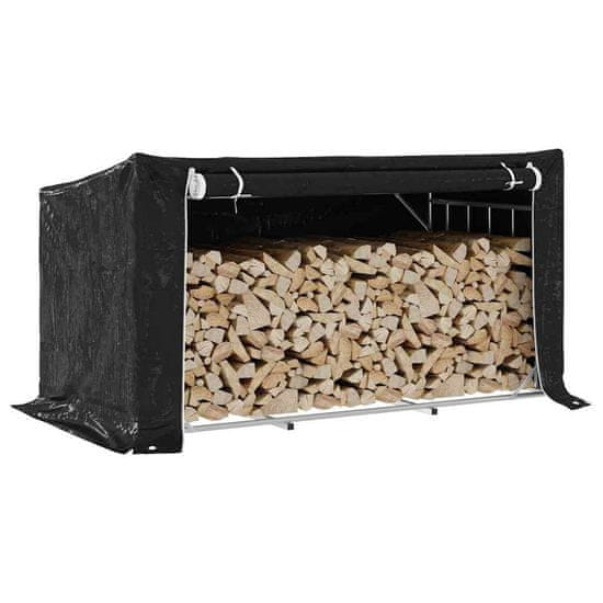 shumee vidaxL Stojalo za drva z dežnim pokrovom 200,5x100,5x110,5 cm