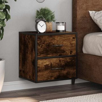 Vidaxl vidaXL Viseča nočna omarica dimljen hrast 40x31x39,5 cm
