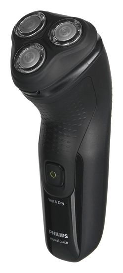 Philips Philips 1000 serija S1223/41 moški aparat za britje, rotacijski brivnik z baterijo, trimer, črn, vodoodporen, ergonomska zasnova