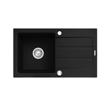 slomart Kuhinjski pomivalnik MAIDSINKS 76x44 cm, enojni, karbon, s pravokotnim odtokom, Pyragranit, desna odtočna površina