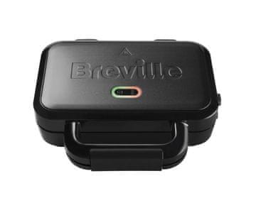 Breville Breville sendvič toaster VST082X s duraceramično prevleko, 2 rezine, nerjaveče jeklo, odstranljive plošče za žar, 850 W, črno barvo.