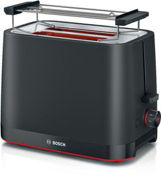 Bosch Bosch TAT3M123 toaster, črn, 2 rezini
