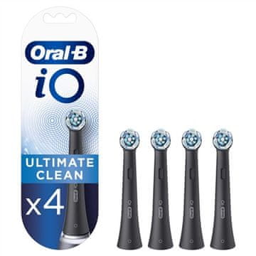 Oral-B Zamenjava ščetk Oral-B iO Ultimate Clean za odrasle | 4 ščetke | Črna barva | Visoka kakovost čiščenja