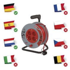 Emos Kolutni podaljšek 15 m / 4 vtičnice / črni / PVC / 230 V / 1 mm2