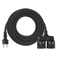 Emos Zunanji podaljšek 25 m / 2 vtičnici / črni / guma / 250 V / 1,5 mm2