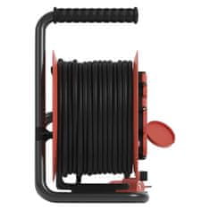 Emos Zunanji kolutni podaljšek 25 m / 4 vtičnice / črni / guma / 230V/400V / 1,0 mm2
