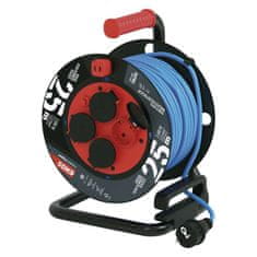 Emos Vremensko odporen kabelski kolut 25 m / 4 vtičnice / modra / PVC / 230 V / 1,5 mm2