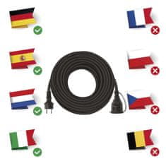 Emos Zunanji podaljšek 25 m / 1 vtičnica / črni / guma-neopren / 250 V / 2,5 mm2