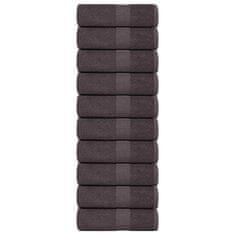 Vidaxl Brisače za goste 10 kos FROGN antracit 30x50 cm 100% bombaž