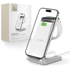 Tech-protect A36 3in1 brezžični polnilnik za mobitel / Apple Watch / AirPods 15W, bela