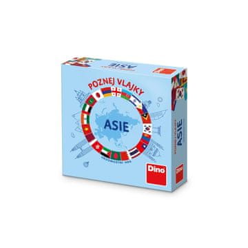 Dino Potovalna namizna igra Spoznaj zastave Azije v škatli 13x13cm