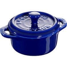 Mini Cocotte Staub - 200 ml, modra, eleganten kuhinjski dodatek za vaša kulinarična umetnost.