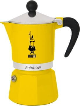 BIALETTI Kavni aparat BIALETTI RAINBOW 6TZ 300 ml rumen - Aluminijasti kuhalnik za plin in elektriko, 1 skodelica, brez pomivanja v pomivalnem stroju