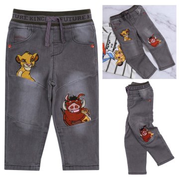 Disney DISNEY Kralj lev – Simba in Pumba Sive otroške jeans hlače na elastiko