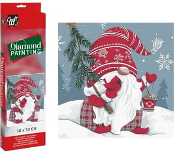 CRAFT ID Diamantna slika Božični škrat 30x30cm