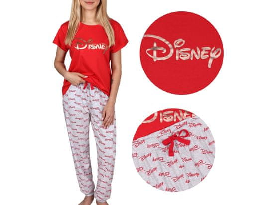 Disney DISNEY Damska pižama z dolgimi hlačami, bombažna, s kratkimi rokavi