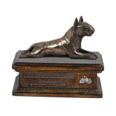 Artdog Bull terier, Bull Terrier III - žara za pasji pepel, personalizirana žara s kipcem, lesena žara s psom Art-Dog