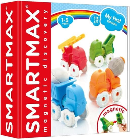 SmartMax Magnetni gradbeni set Moja prva vozila 13 kosov