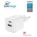 SWISSTEN Napajalnik gan 1x usb-c 20w pd in 1x usb-a 18w qc bela