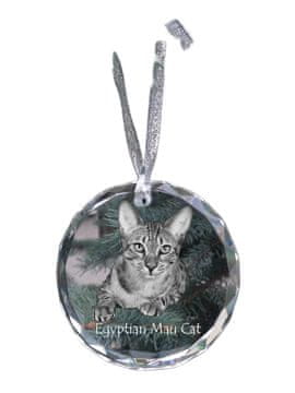 Artdog Egipčanska mačka Mau - kristalna kroglica s fotografijo, fotografije mačk v kristalu, personaliziran obesek za božično drevo Art-Dog