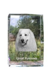 Artdog Pirenejski planšarski pes, Veliki Pireneji - kristal s fotografijo psa, fotografija v steklu, sodobna fotografska razstava Art-Dog