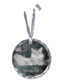 Artdog Sibirska - kristalna kroglica s fotografijo, fotografije mačke v kristalu, personaliziran obesek za božično drevo Art-Dog