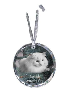 Artdog Turška angora - kristalna kroglica s fotografijo, fotografije mačke v kristalu, personaliziran obesek za božično drevo Art-Dog