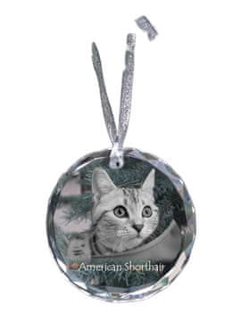 Artdog Ameriška kratkodlaka - kristalna kroglica s fotografijo, fotografije mačk v kristalu, personaliziran obesek za božično drevo Art-Dog