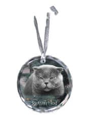 Artdog Scottish fold - kristalna krogla s fotografijo, fotografije mačke v kristalu, personaliziran obesek za božično drevo Art-Dog