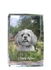 Artdog Lhasa Apso - kristal s fotografijo psa, fotografija v steklu, sodobna fotografska razstava znamke Art-Dog