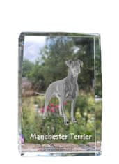 Artdog Manchester terier - kristal s fotografijo psa, fotografija v steklu, sodobna fotografska razstava znamke Art-Dog
