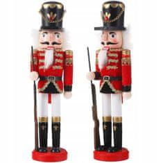 Korbi Božična dekoracija Dedek Mraz, lesena figura, vojak, 30 cm, v2