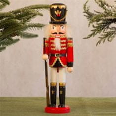 Korbi Božična dekoracija Dedek Mraz, lesena figura, vojak, 30 cm, v2