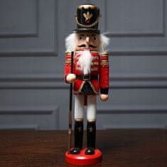 Korbi Božična dekoracija Dedek Mraz, lesena figura, vojak, 30 cm, v2