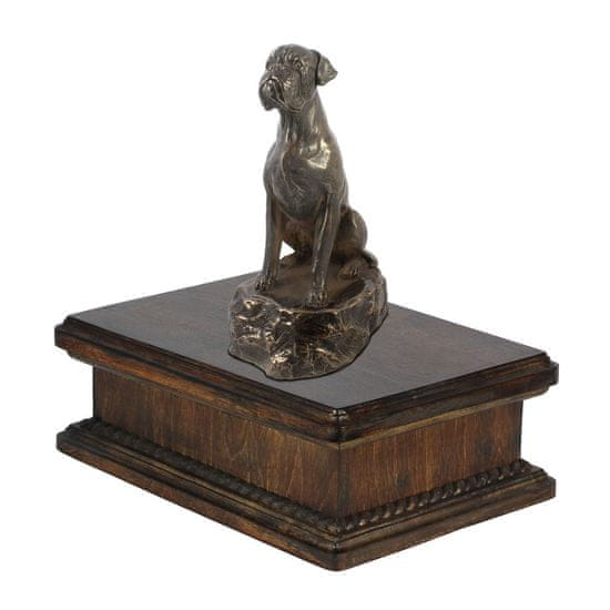 Artdog Boxer, Boxer IV - žara za pasji pepel, klasična žara s kipcem, elegantna žara s psom Art-Dog