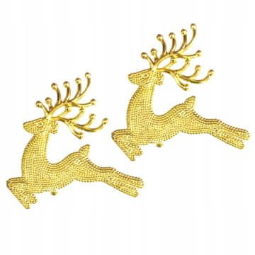 Korbi Komplet okraskov za božično drevo, zlati bleščeči jelenček, kroglice, 2 kosa