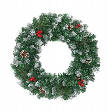 Korbi Božični venec, okras za vrata, božična dekoracija, umetni okrasek, 50 cm