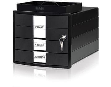 Han Predalnik IMPULS zaprt 2+1 črn s ključavnico