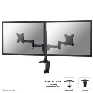 Neomounts Gibljivi nosilec za 2 monitorja* 10-27'', 8 kg, FPMA-D1330DBLACK