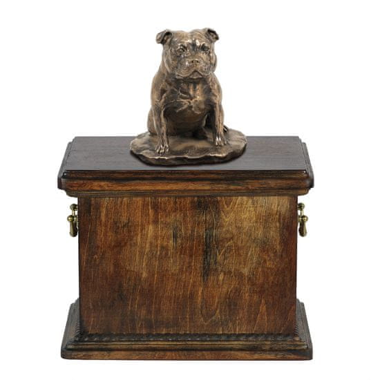 Artdog Staffordshire Bull Terrier, Staffik, Staffi - žara za pasji pepel, žara s kipcem, elegantna žara v klasičnem slogu Art-Dog