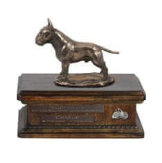 Artdog Bull terier, Bull Terrier - žara za pasji pepel, personalizirana žara s kipcem, lesena žara s psom Art-Dog